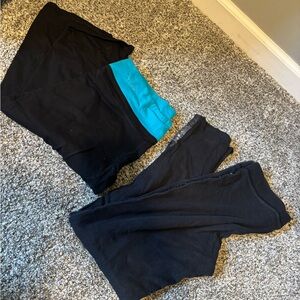 Black and Teal Leggings Set